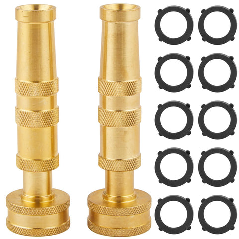 AuySier brass hose nozzle in a 4-inch pack offers durable outdoor watering.
