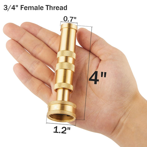 AuySier brass nozzle with adjustable patterns for versatile watering options.