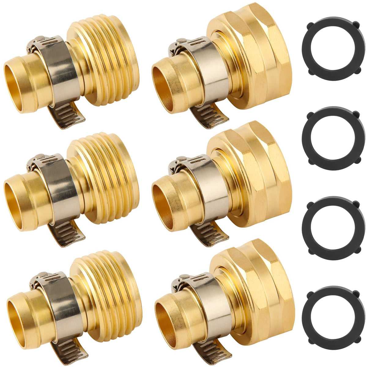 AuySier brass hose connectors for quick leak fixes.