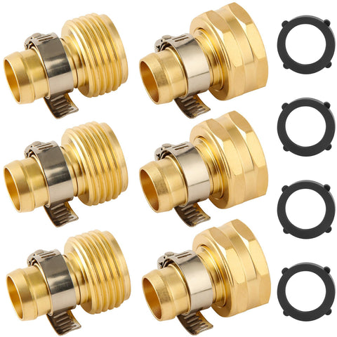 AuySier brass hose connectors for quick leak fixes.