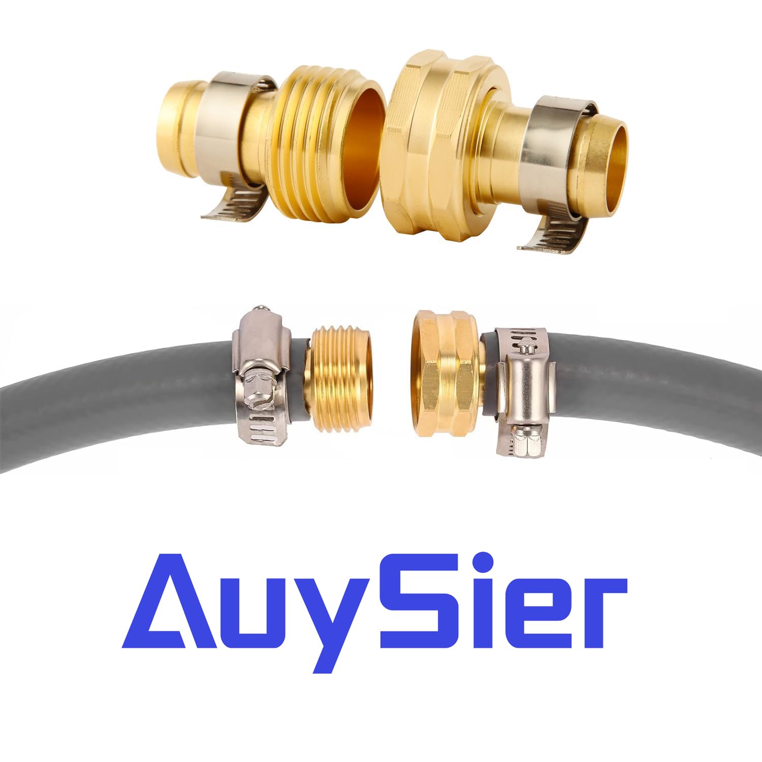 AuySier brass hose repair kit packaging for compact storage.
