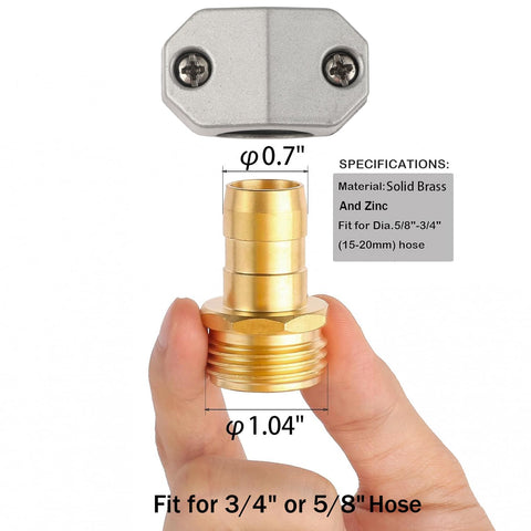 AuySier brass male hose end connector for 3/4in hoses provides a secure, leak-free join.