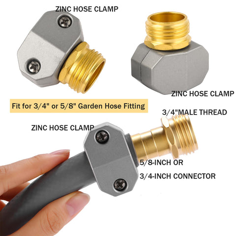 AuySier brass male hose end connector for 5/8in hoses ensures a tight seal.