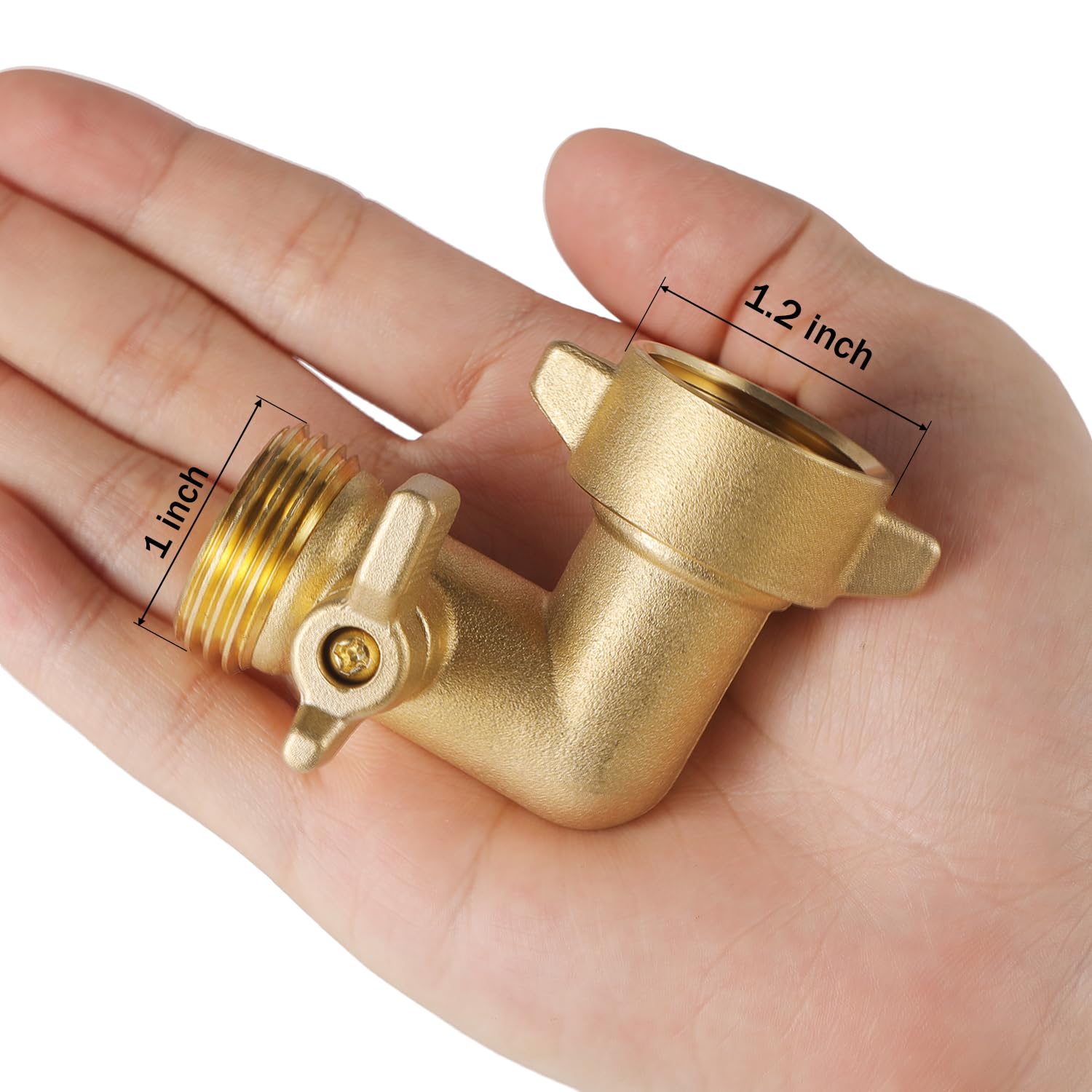 AuySier brass shut-off valve closeup enabling controlled water flow.
