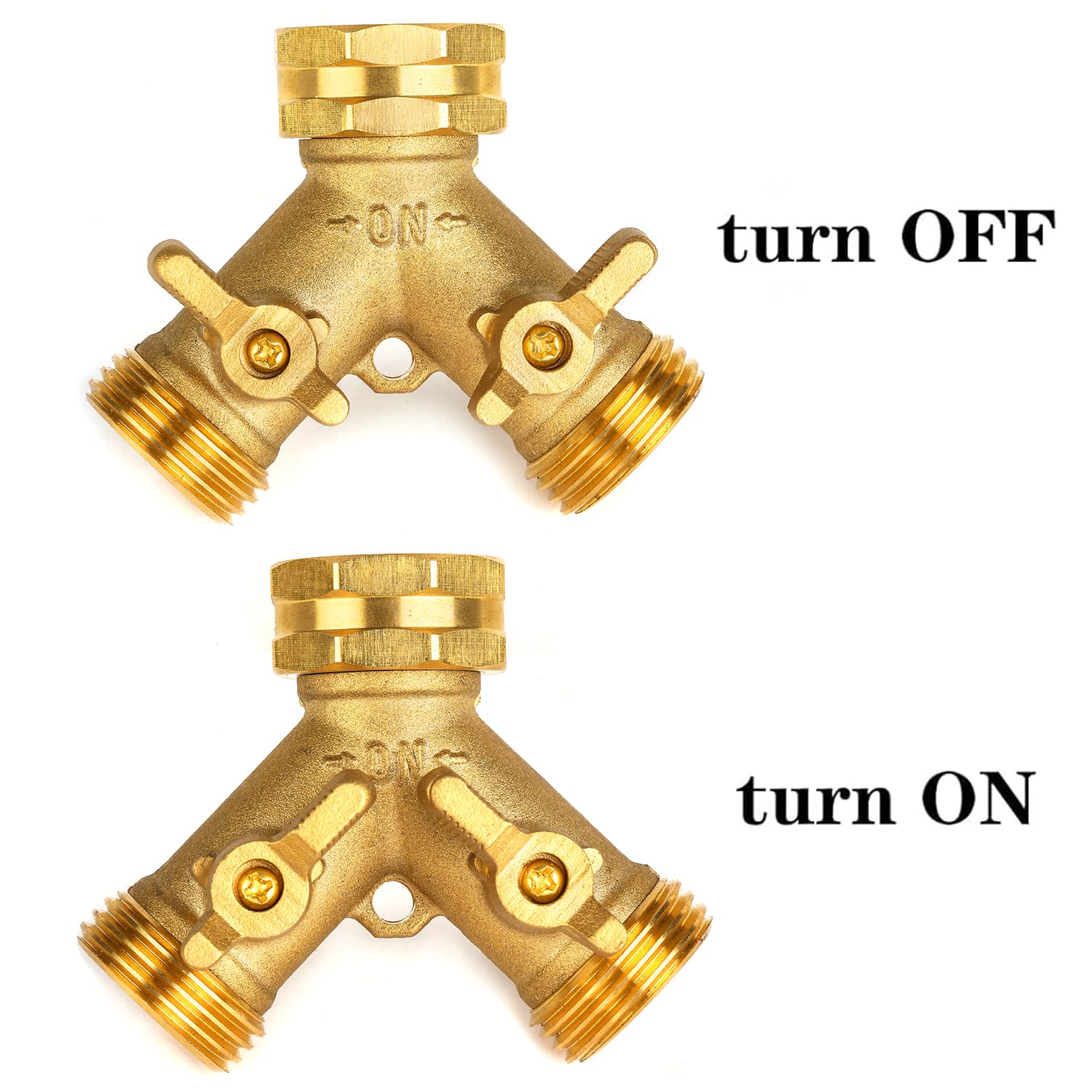 AuySier hose bib splitter with 360 swivel connection for flexible setup