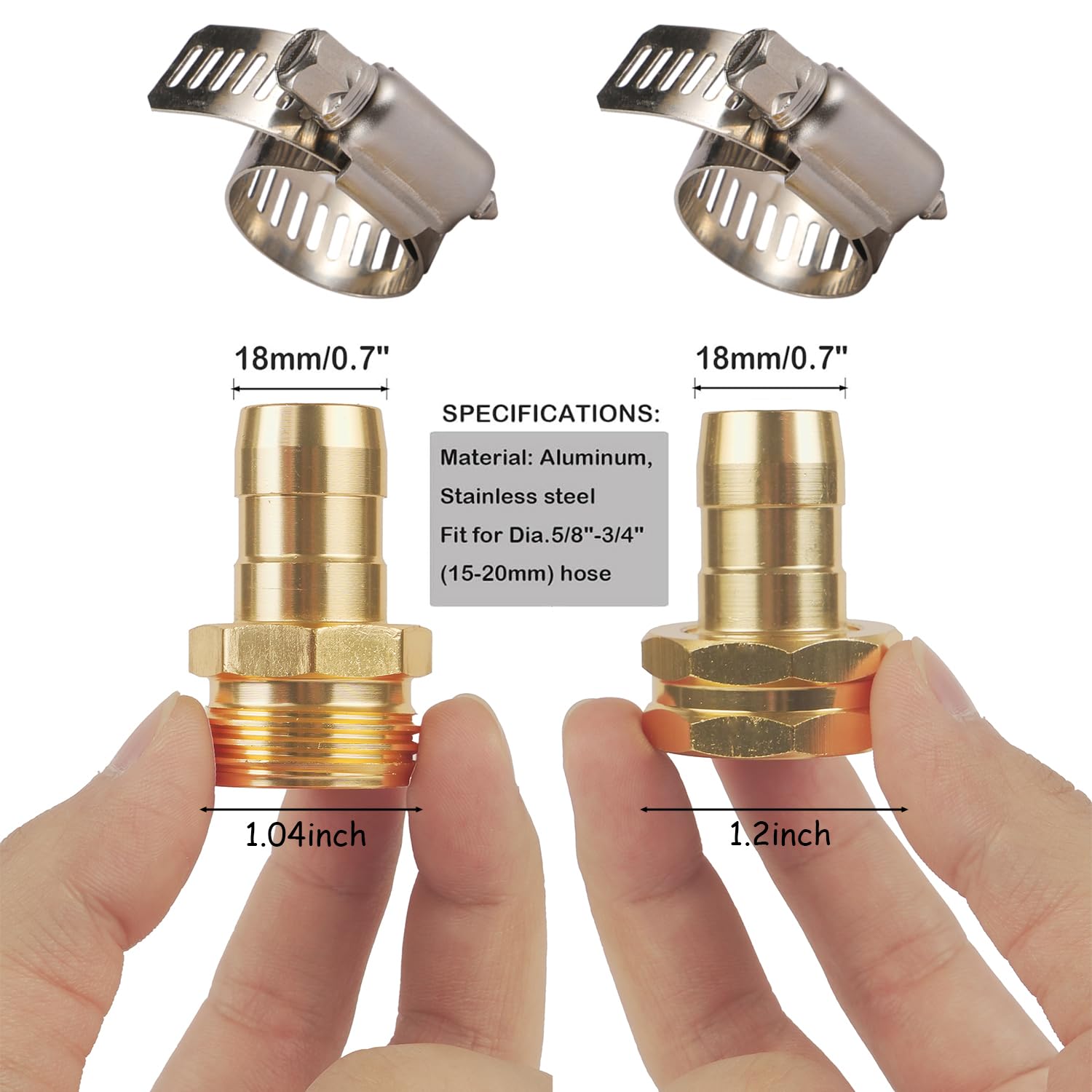 AuySier hose repair connector showing male and female ends for secure joins.