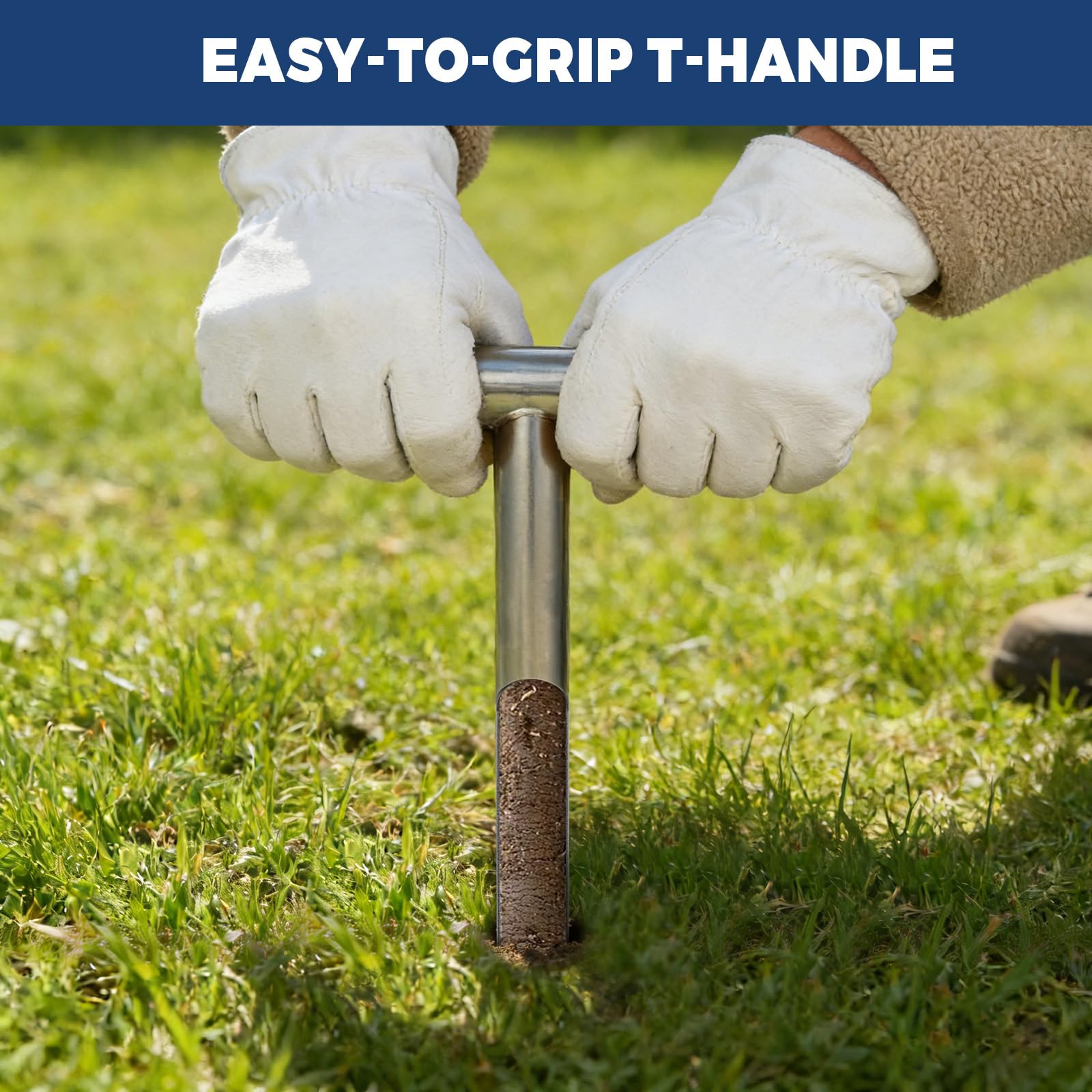 AUZEKER versatile lawn, garden, and farm soil probe in use across settings