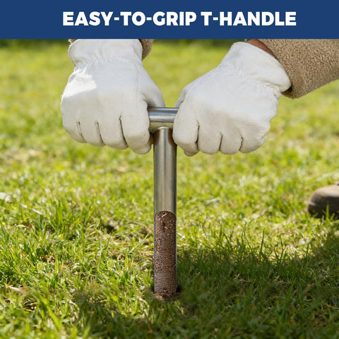 AUZEKER versatile lawn, garden, and farm soil probe in use across settings