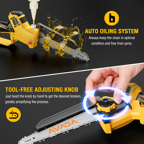 AVADA auto-lubrication system keeps the chain running smoothly