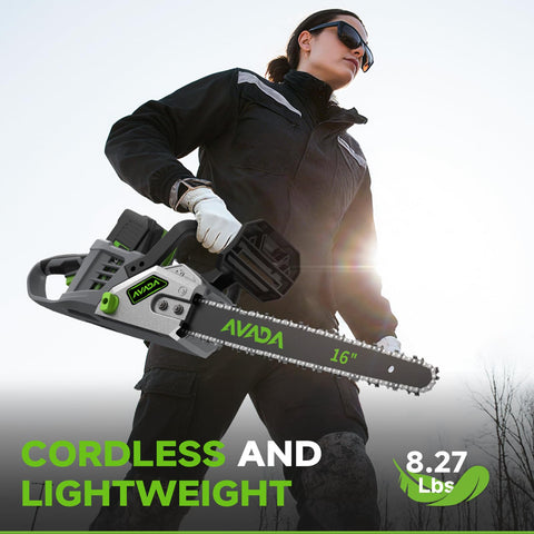 AVADA chainsaw packaging and easy setup for storage