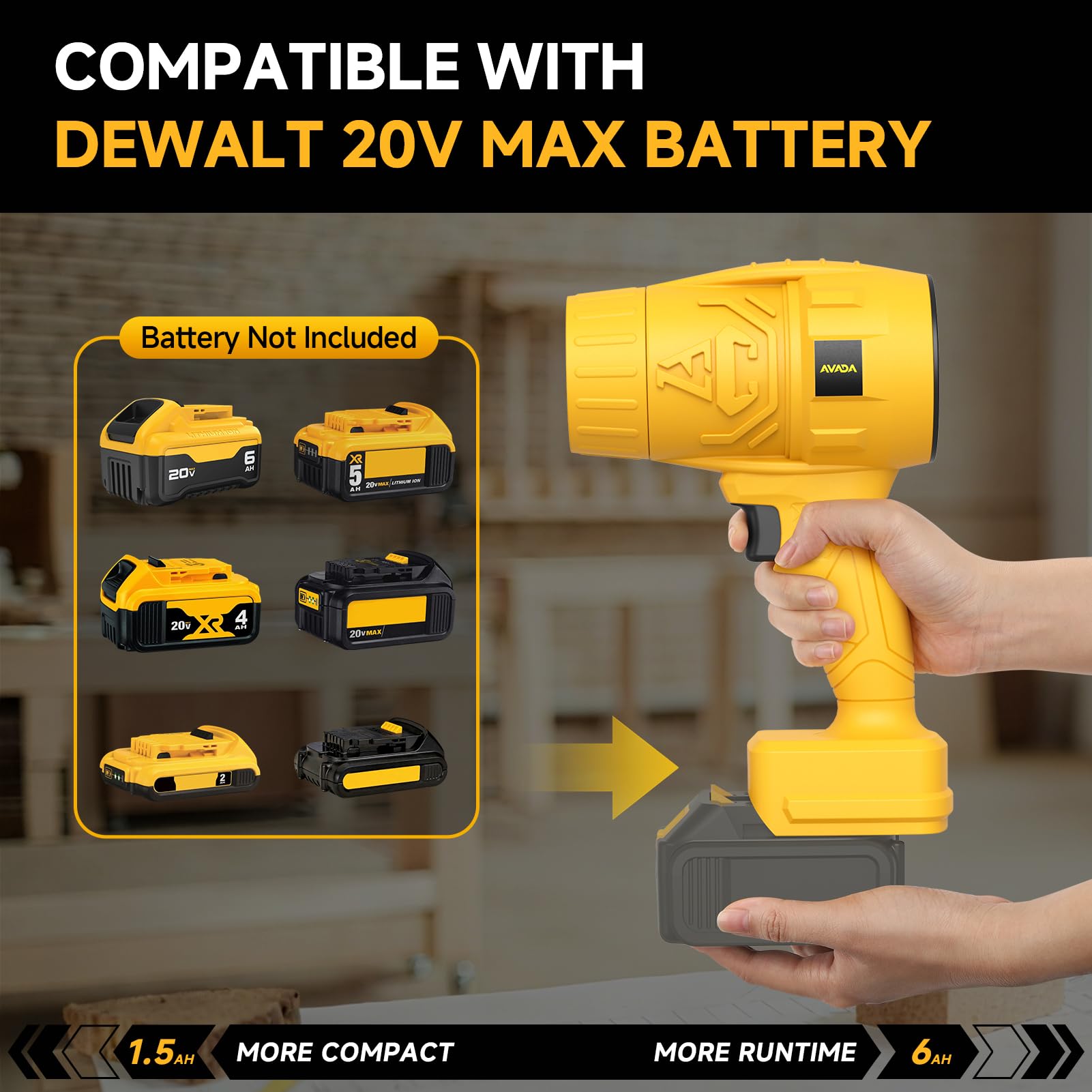 AVADA leaf blower with two nozzles for versatile outdoor tasks.