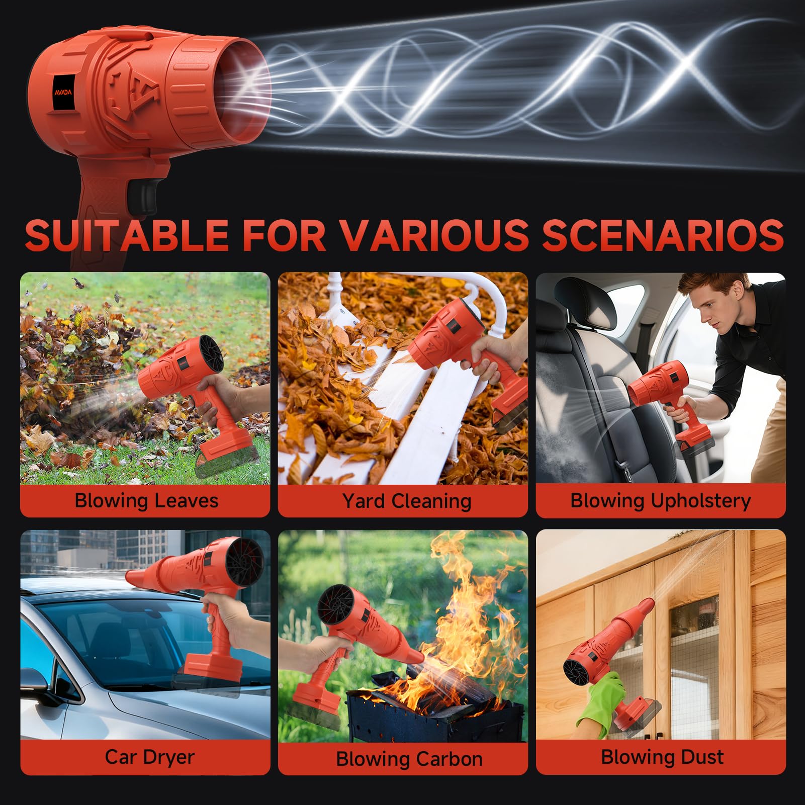 AVADA two-nozzles milwaukee-m18-compatible expand versatility for cars, patios, and workshop cleanup.