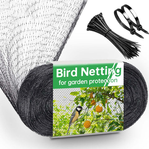 Avagiaforu bird netting over garden beds protecting crops while letting sunlight through