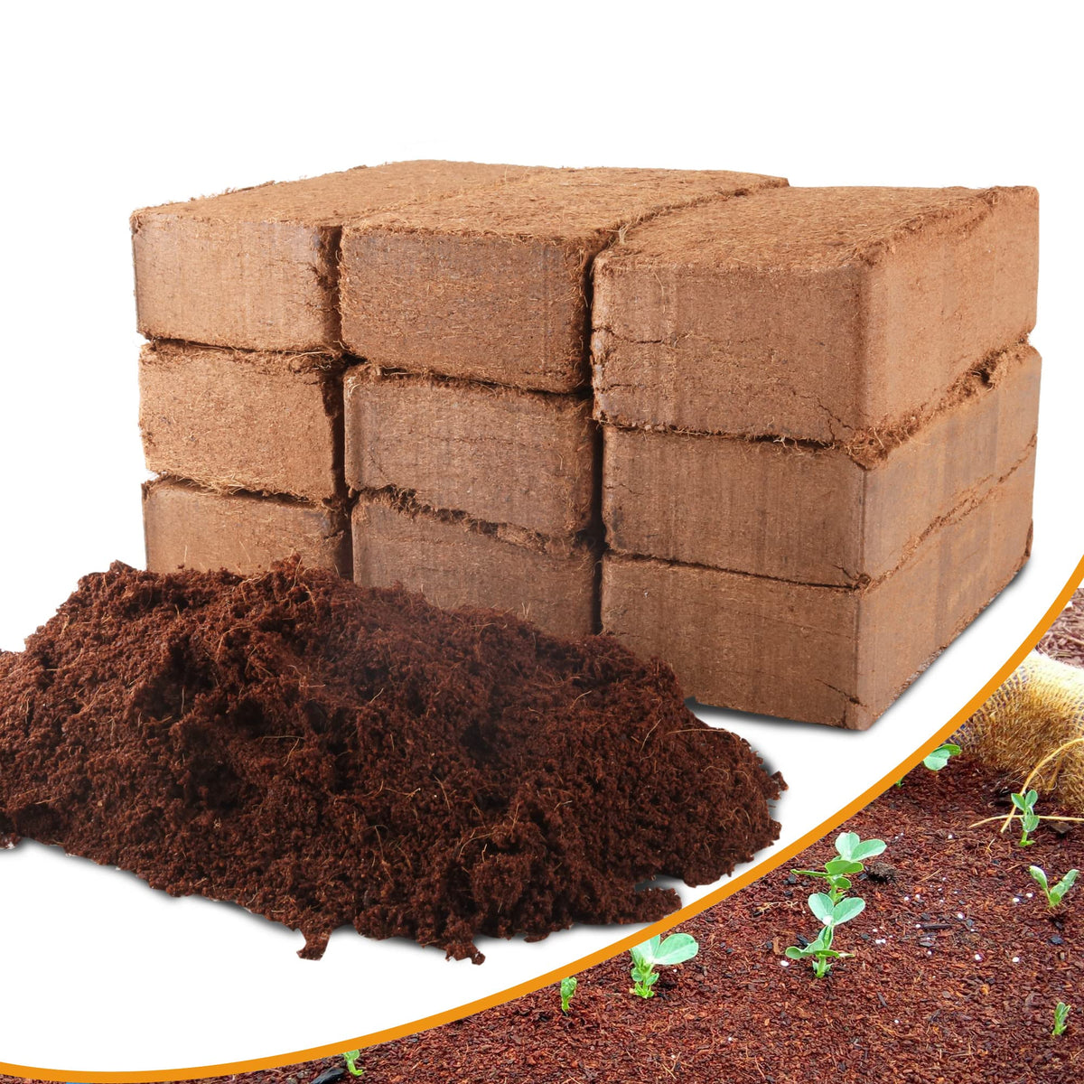 Avalution 9-pack coco coir bricks ready for seed starting and soil substitution.