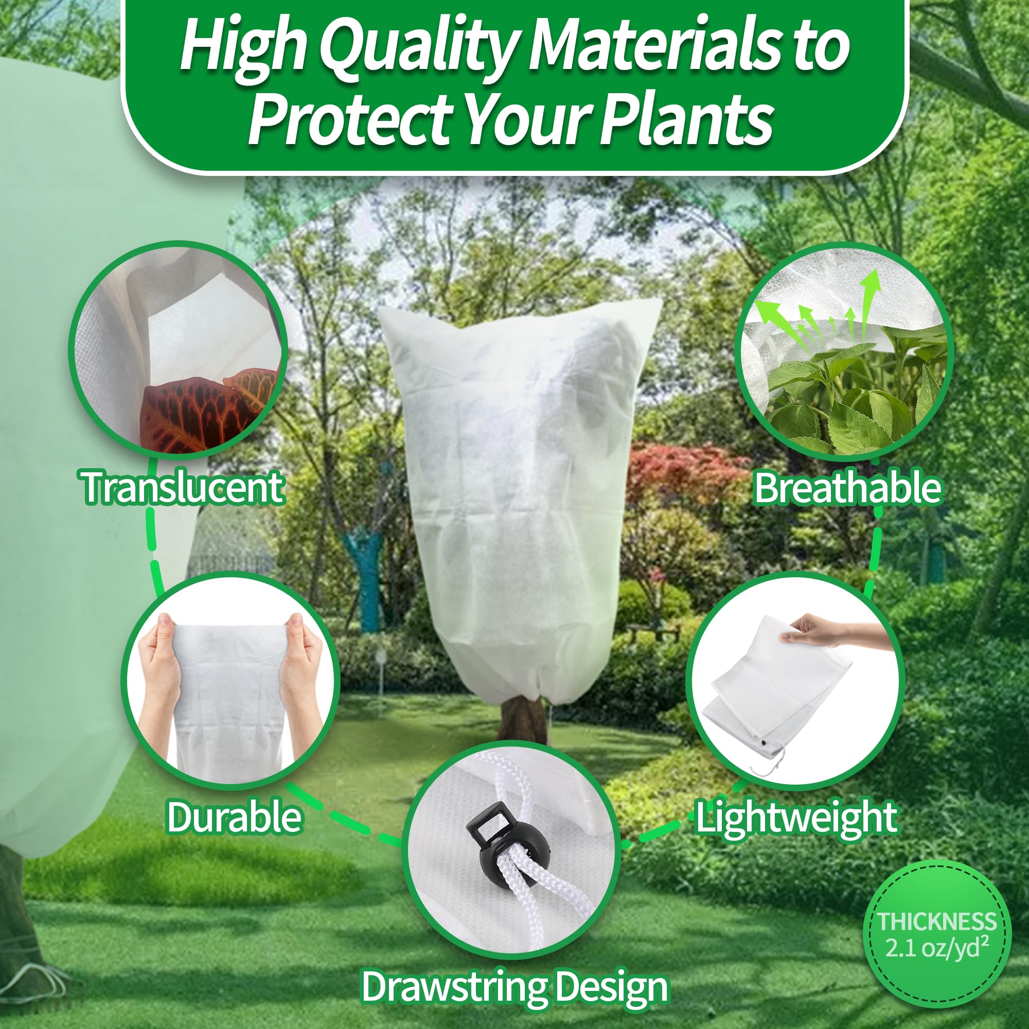 Avalution frost cloth with drawstring enables quick, secure installation