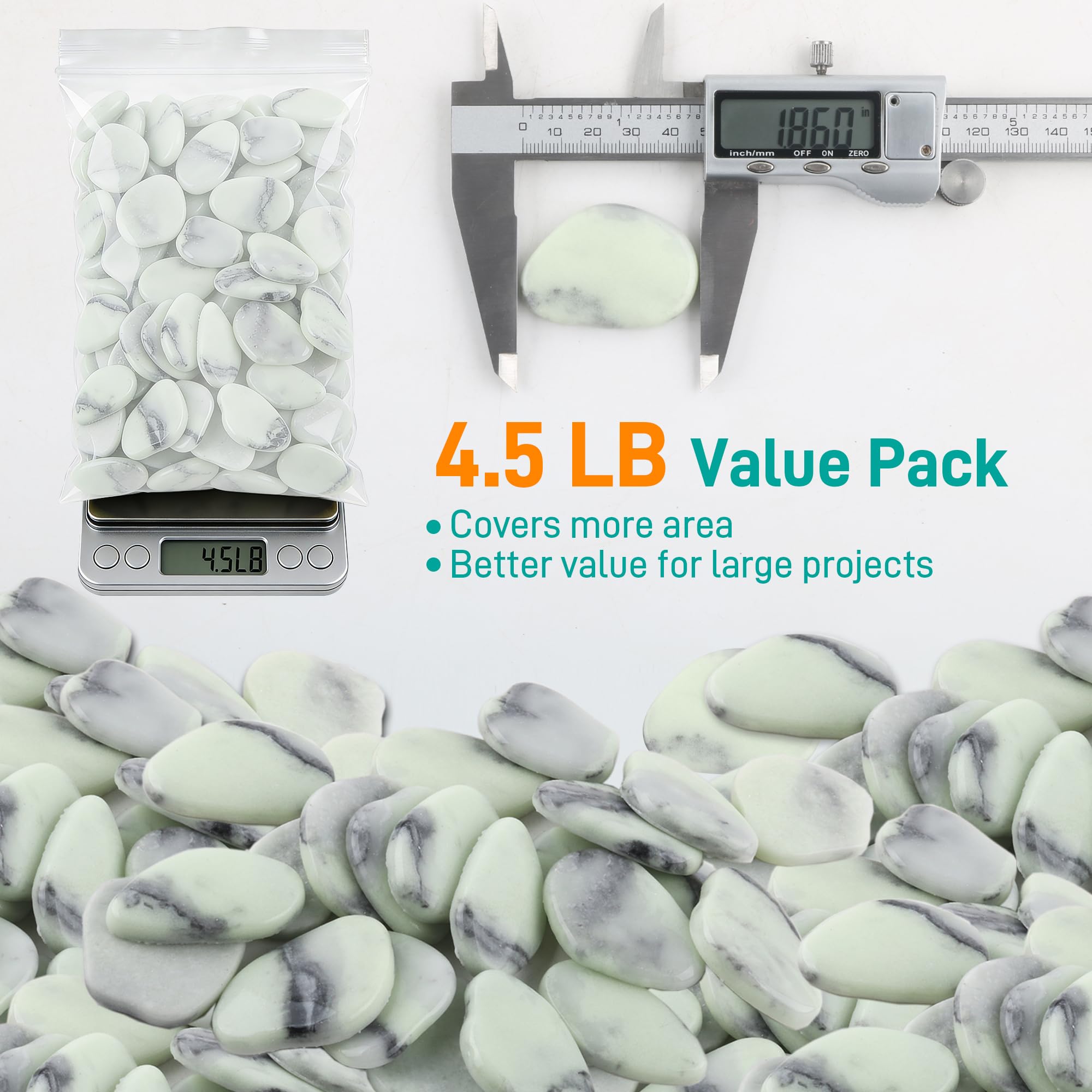 Avalution pebbles enhance aquarium decor with gentle nighttime shimmer