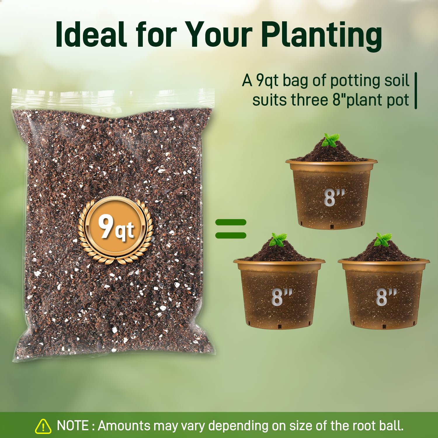 Avalution potting mix featuring rice hull charcoal for soil structure and aeration.