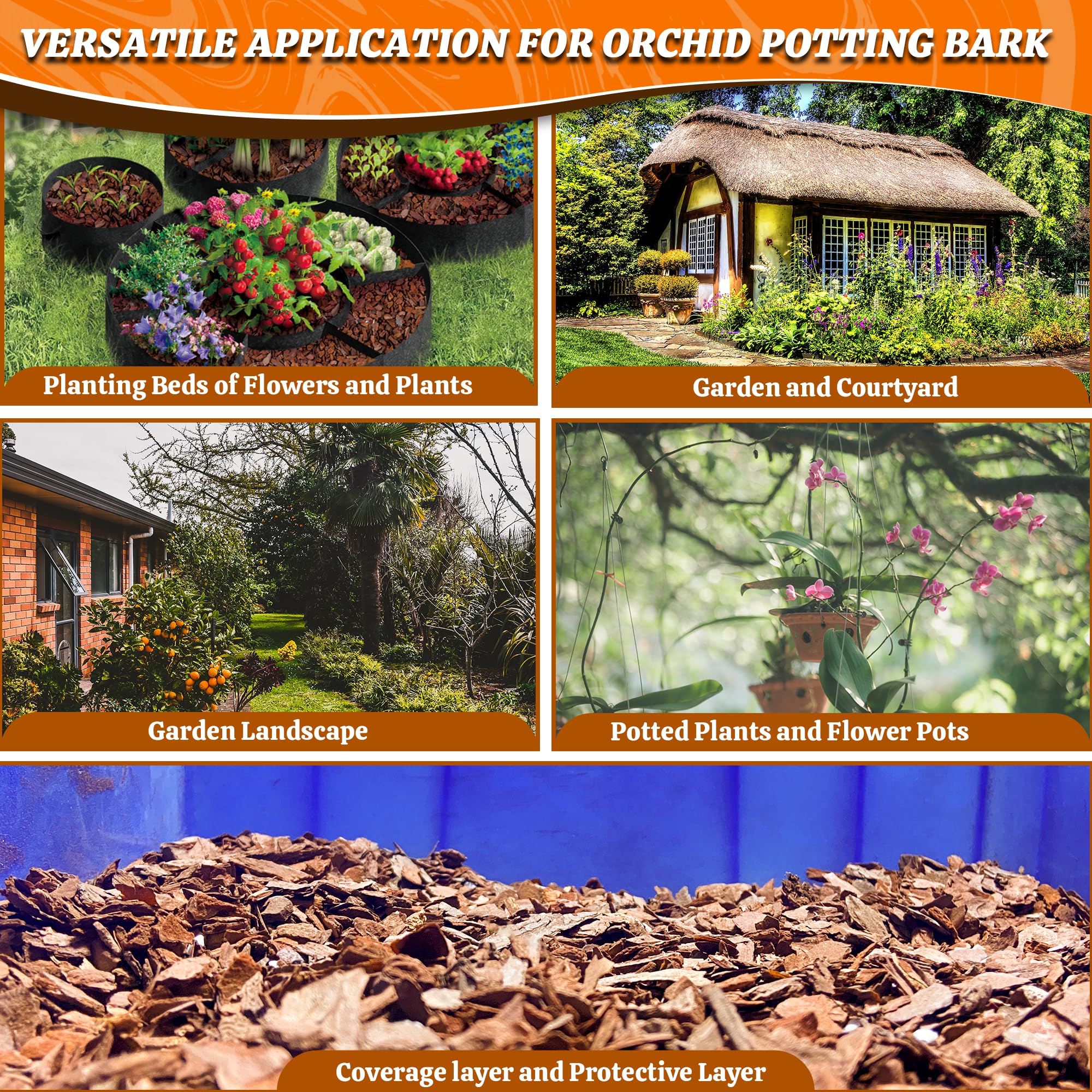 Avalution Orchid Bark suits orchids, MONSTERA, and snake plants for versatility.