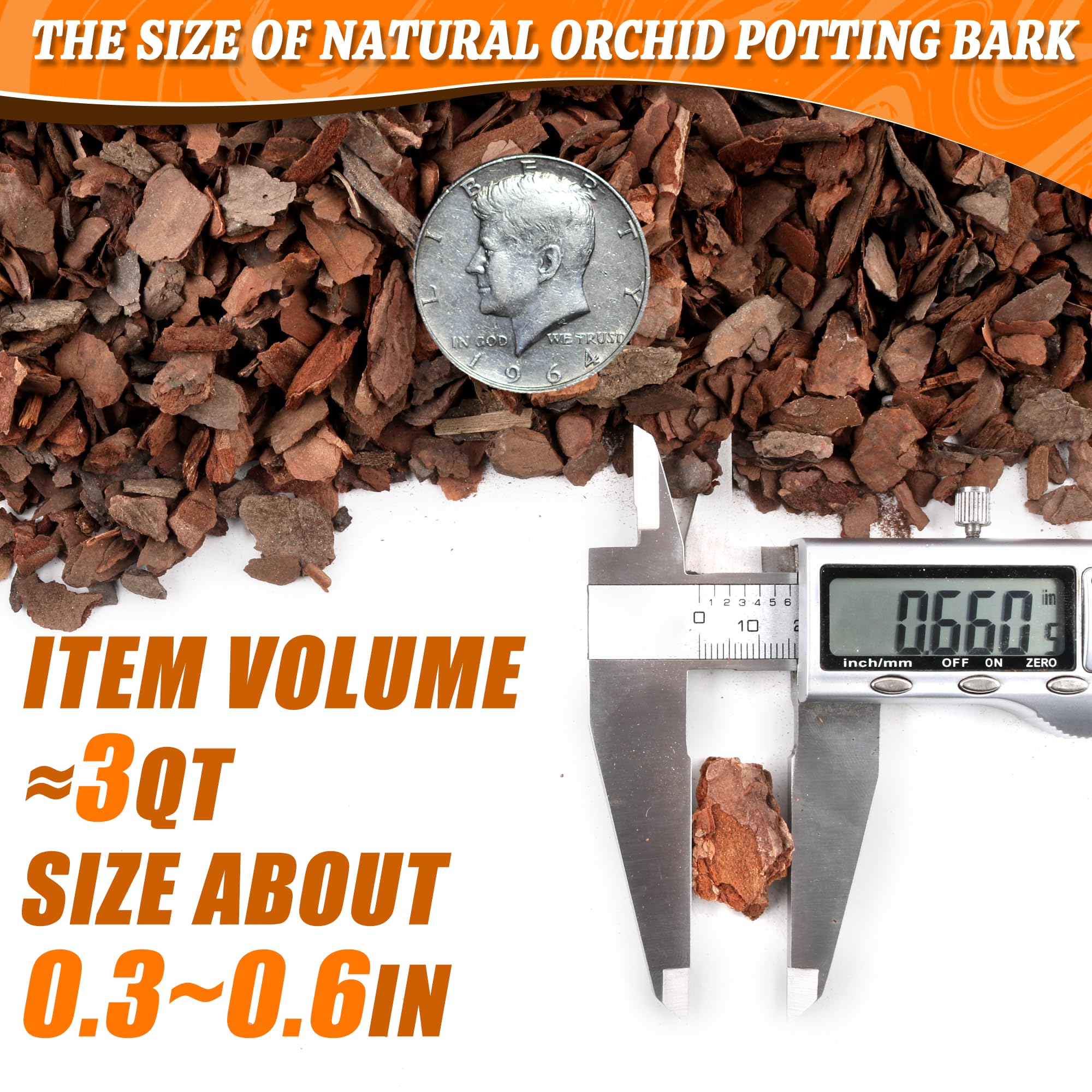 Avalution Orchid Bark maintains moisture balance for orchids and other houseplants.