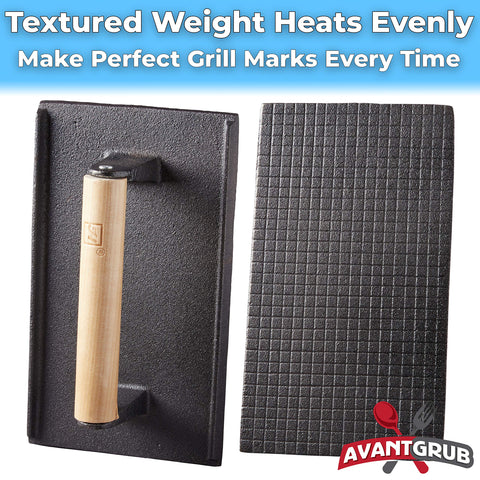 Avant Grub bacon press helps drain fat for leaner finish