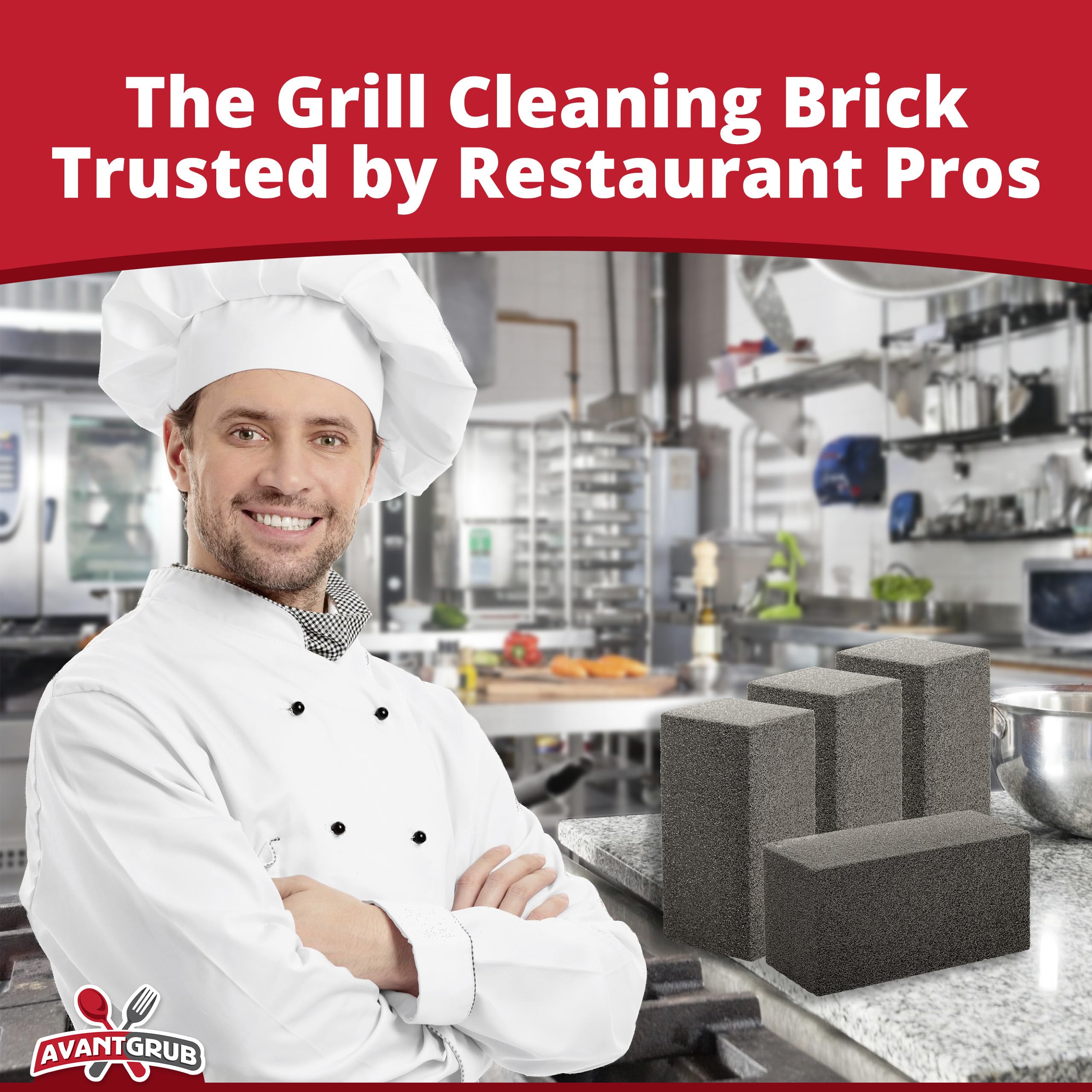 Avant Grub handheld grill brick enables fast and easy cleaning