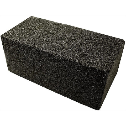 Avant Grub heavy-duty grill cleaning brick in action removing burnt-on residue safely