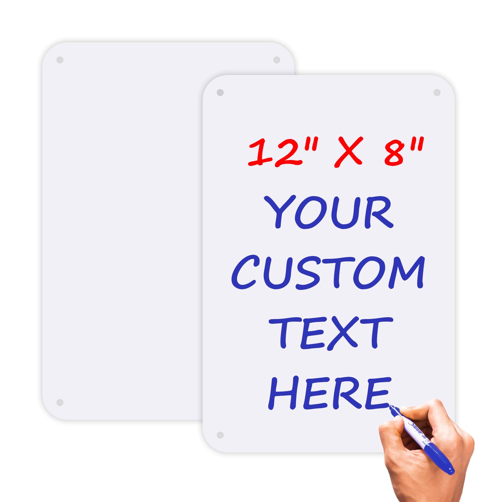 AVCMOTO white blank metal sign for outdoor use with rust-free aluminum.