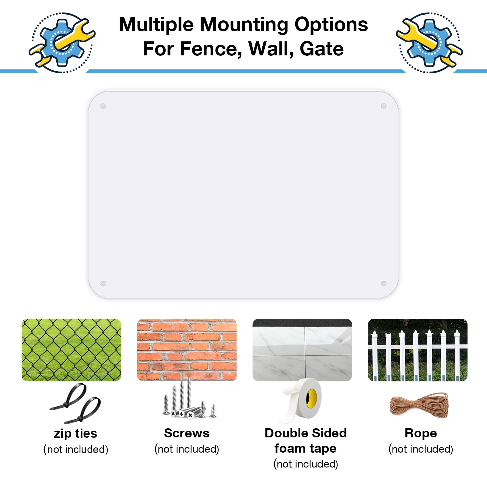 AVCMOTO rust-free aluminum sign remains durable through sun and rain.