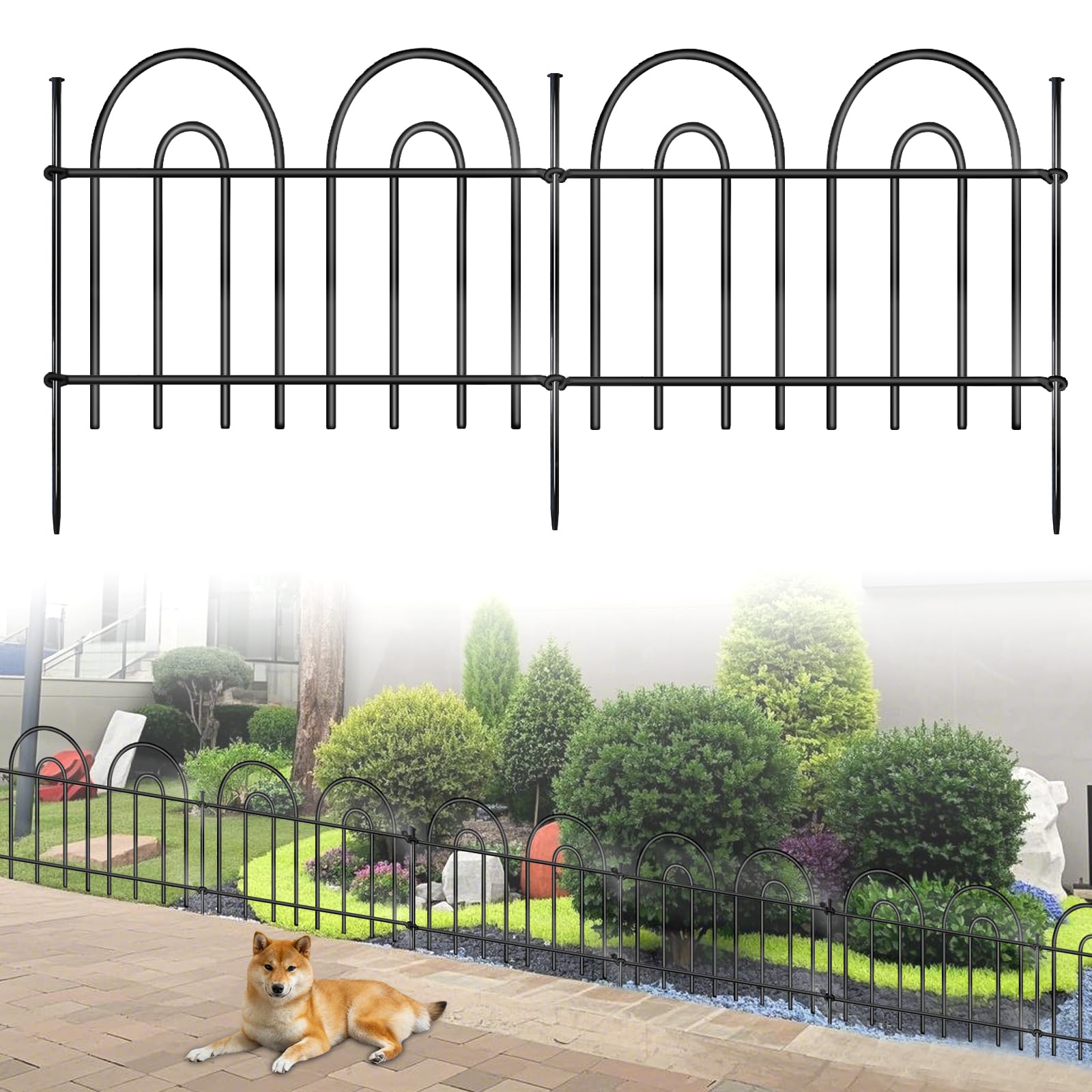 AVELOTUUG 45ft arched garden fence panel secures dogs in the yard
