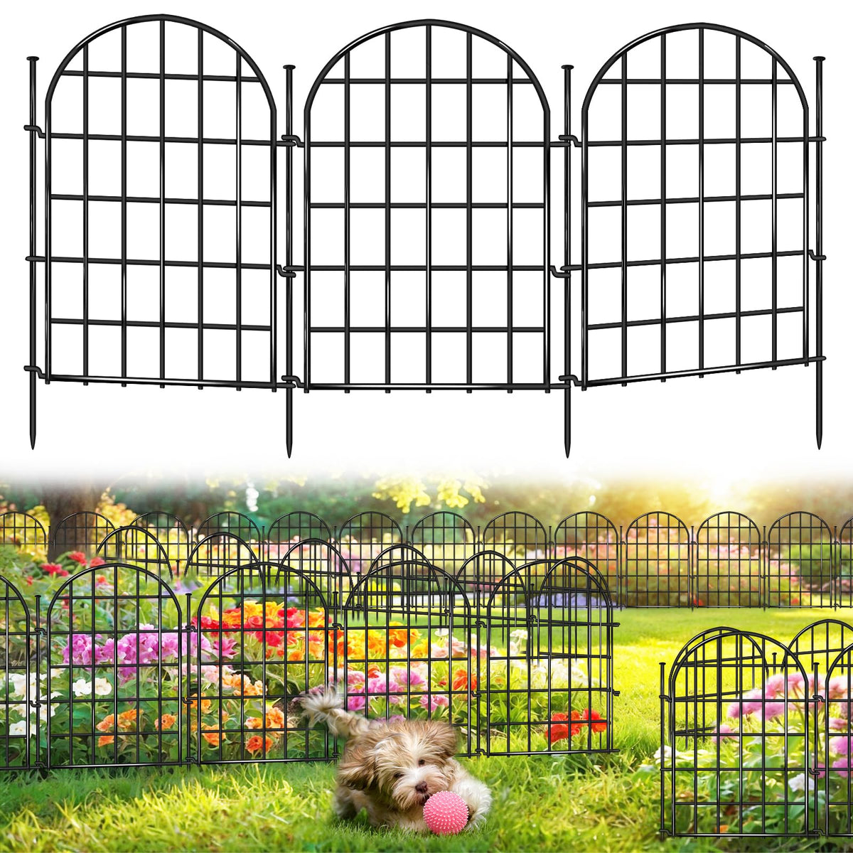 AVELOTUUG 12 panels garden fence arch keeping pets and wildlife out of the garden.