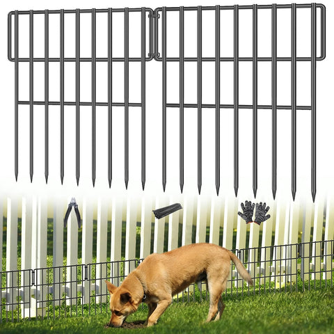 AVELOTUUG 25-panel no-dig garden fence blocks small animals and protects borders.