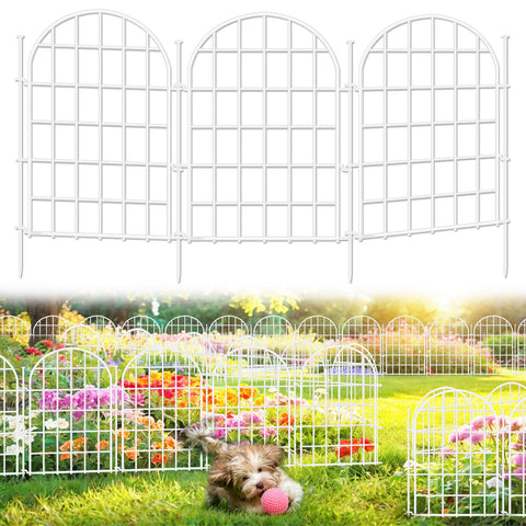 AVELOTUUG arched fence panel white enhances garden borders and animal protection.