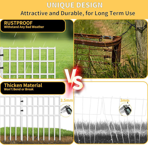 AVELOTUUG decorative white border enhances yard aesthetics while guarding garden borders