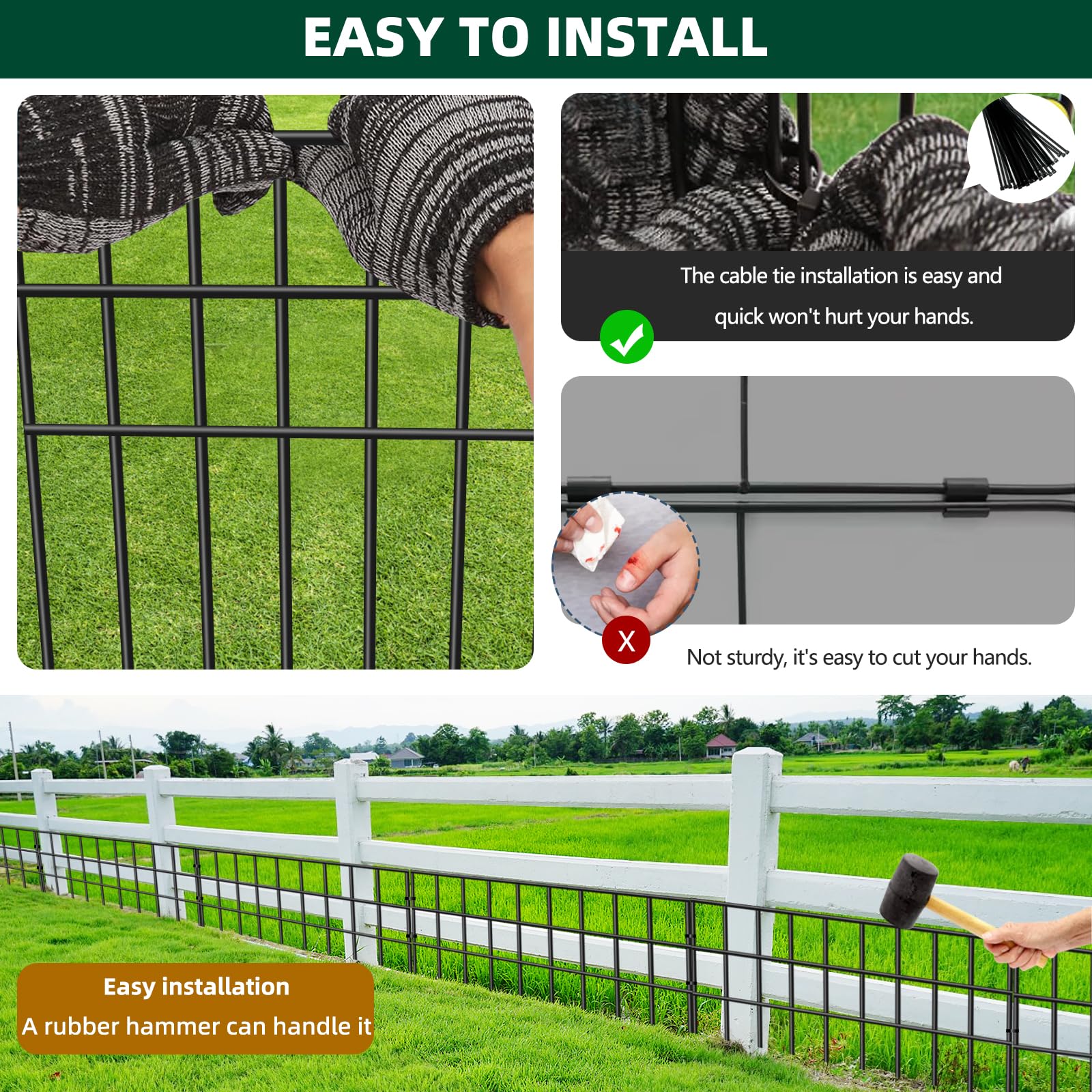 AVELOTUUG versatile barrier keeps dogs and small animals out of plant beds.
