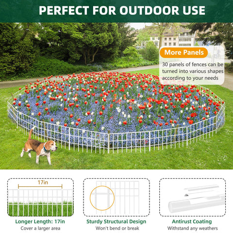 AVELOTUUG barrier fence panels guard flower beds from digging and intrusion.