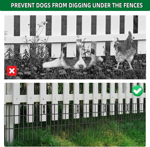 AVELOTUUG rustproof metal decorative fence adds style while keeping pets out.
