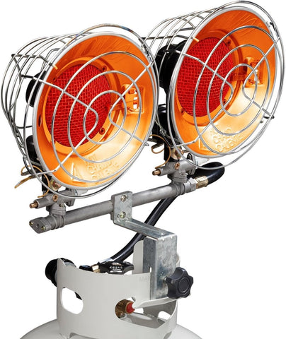 Avenger FBDTP30 front view showing double burners for outdoor heat