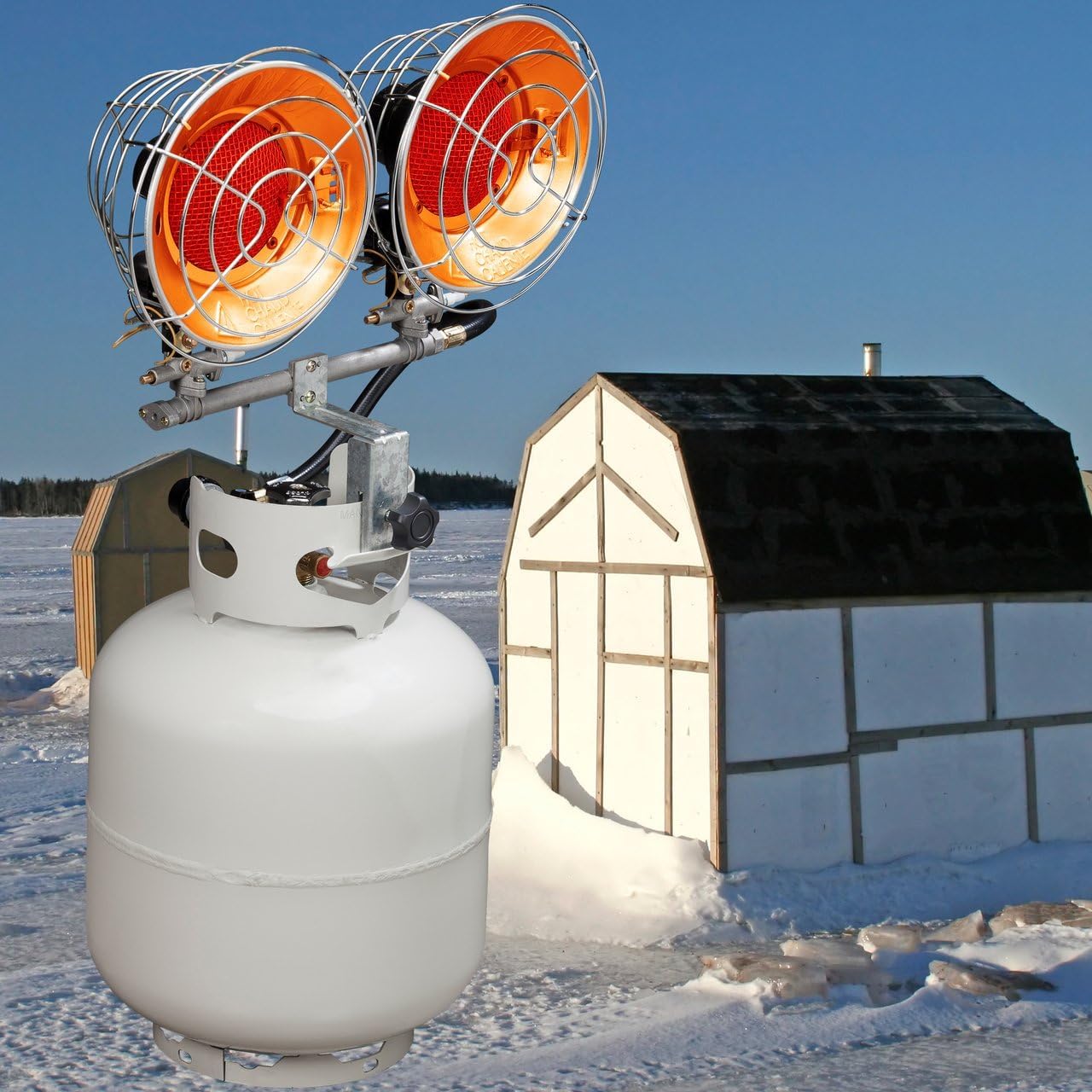 Propane tank connection on Avenger FBDTP30 for quick hookup