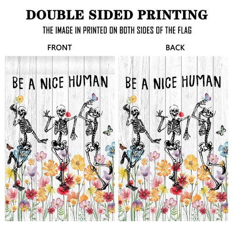 Avezano Be A Nice Human outdoor flag for porch, yard, and patio display.