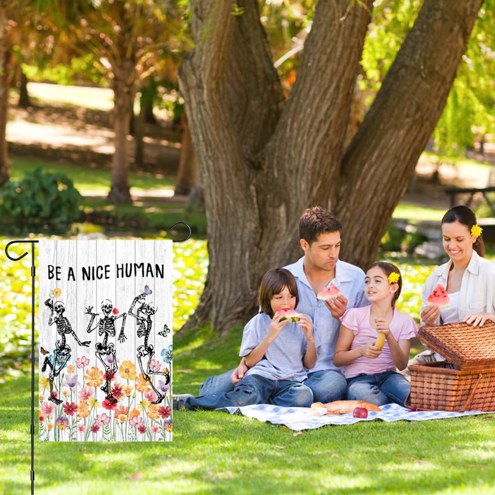 Avezano Be A Nice Human flag double-sided HD print boosts curb appeal.