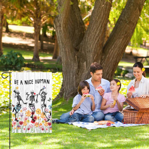 Avezano Be A Nice Human flag double-sided HD print boosts curb appeal.