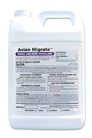 AVIAN MIGRATE concentrate bottle ready for safe outdoor deterrence.