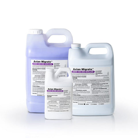 Mixing AVIAN MIGRATE concentrate for easy application setup.