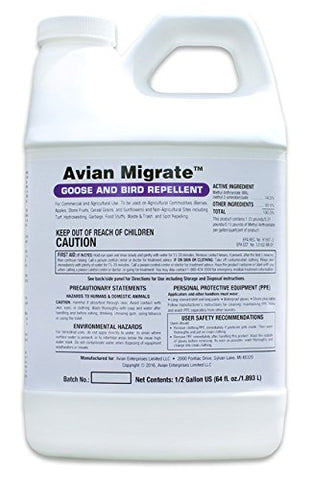 AVIAN MIGRATE goose deterrent bottle protects yards.
