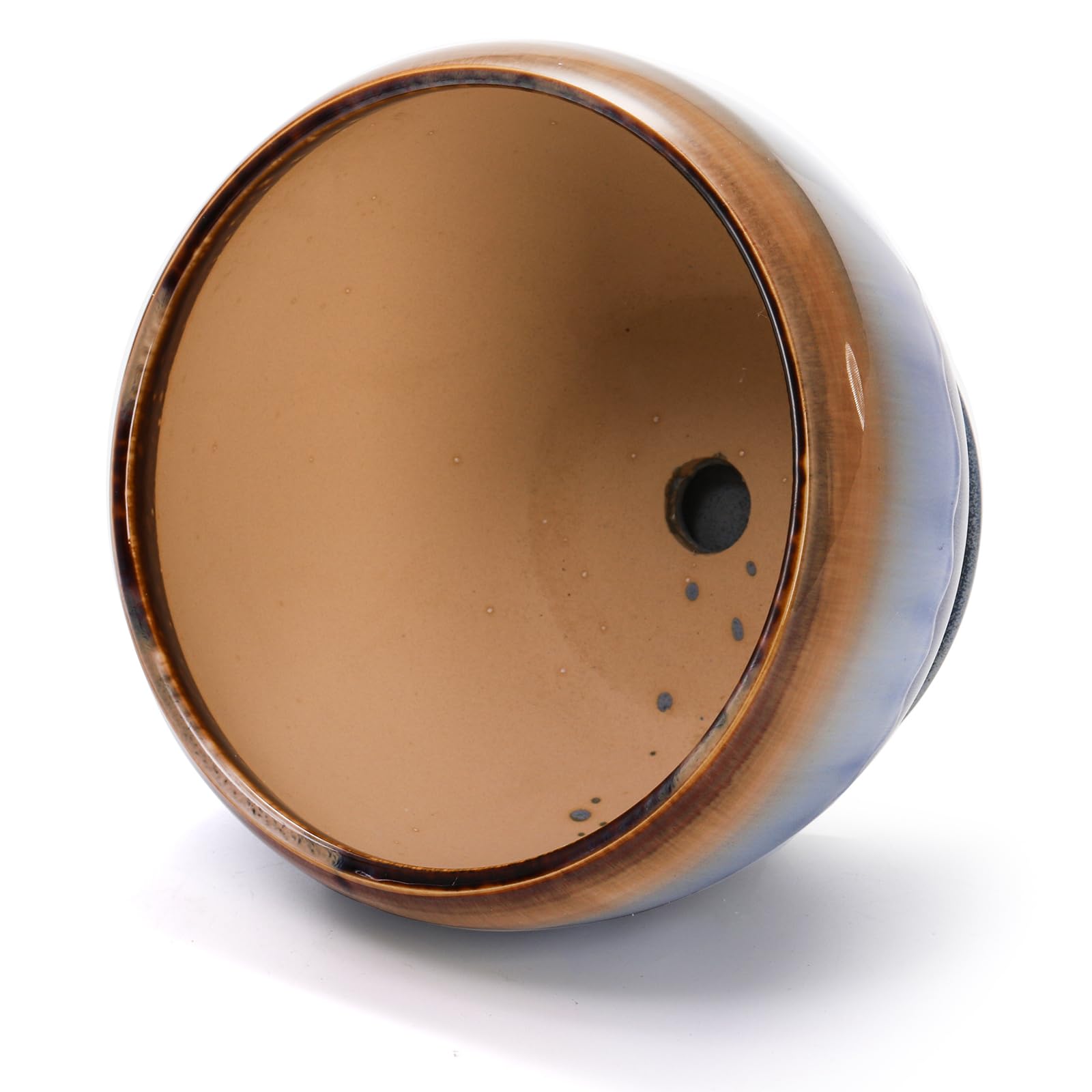 AVLA rustic drip-glazed planter design adds vintage charm to any room.