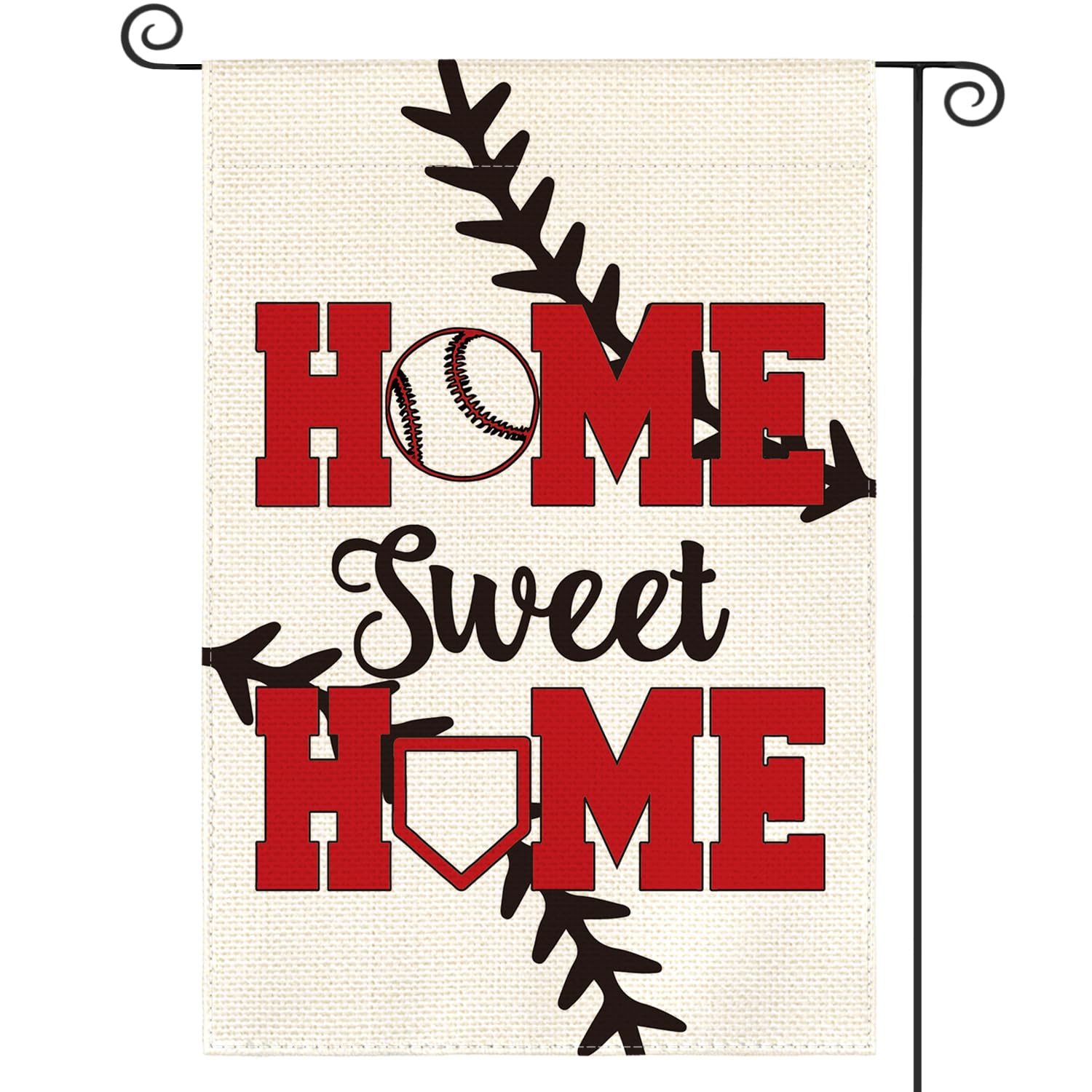 AVOIN Colorlife baseball flag 12x18, double-sided print, weather-resistant for outdoor display.