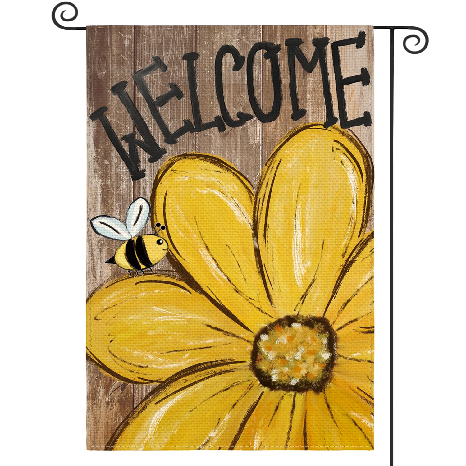 AVOIN colorlife Bee Sunflower flag front view showcasing seasonal curb appeal