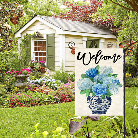 AVOIN colorlife blue and white chinoiserie design elevates outdoor appeal