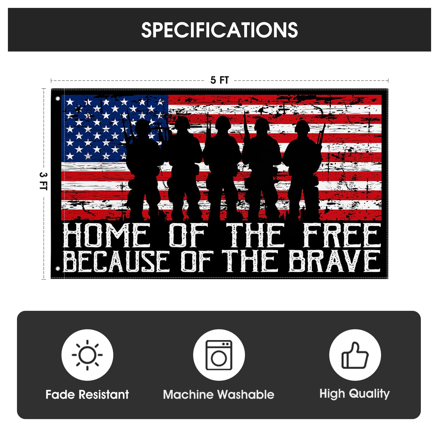 AVOIN colorlife 3x5 ft flag displays bold patriotic imagery from both sides.