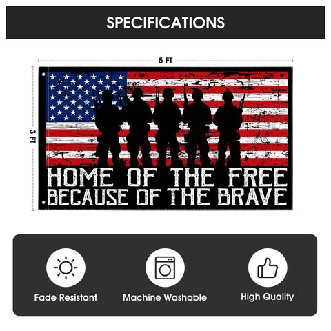 AVOIN colorlife 3x5 ft flag displays bold patriotic imagery from both sides.